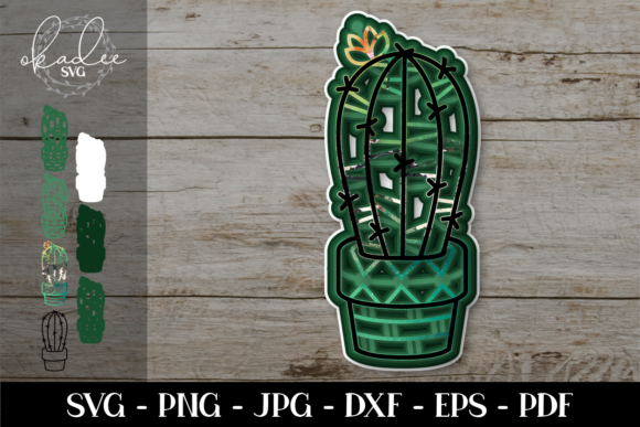 3D Cactus Mandala & 3D Cactus Design
