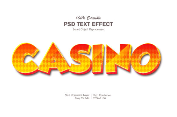 3D Casino PSD Text Effect