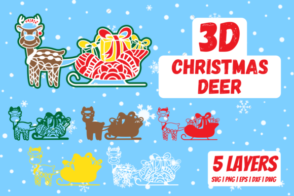 3D Christmas Deer: Festive Depth for Homes, Studios, and Retail Spaces