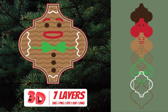 3D Gingerbread Man Cut File