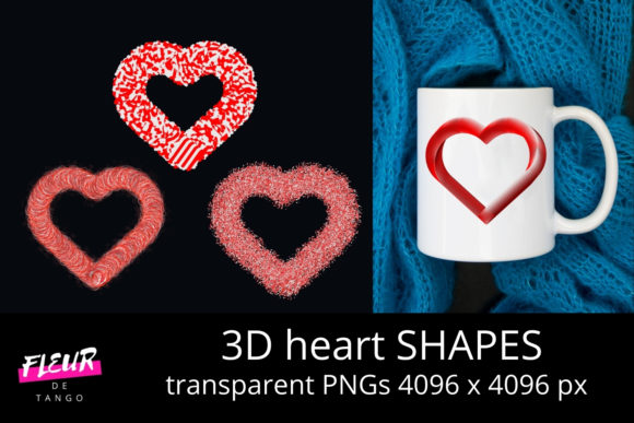 3D Heart Shapes Clipart Vol.24: A Creative Resource for Designers, Educators, and Everyday Users