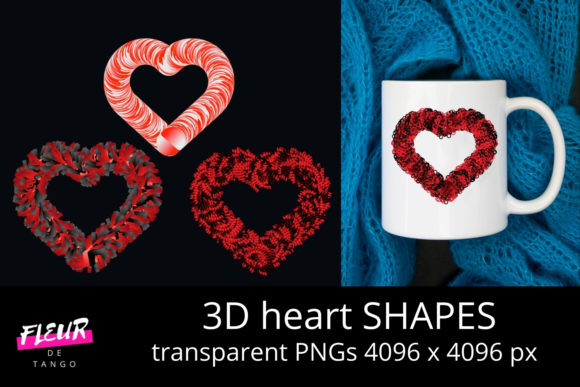 3D Heart Shapes Cliparts Vol.14