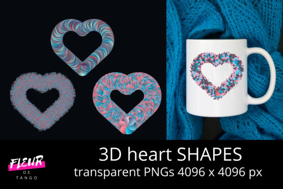3D Heart Shapes Cliparts Vol.6