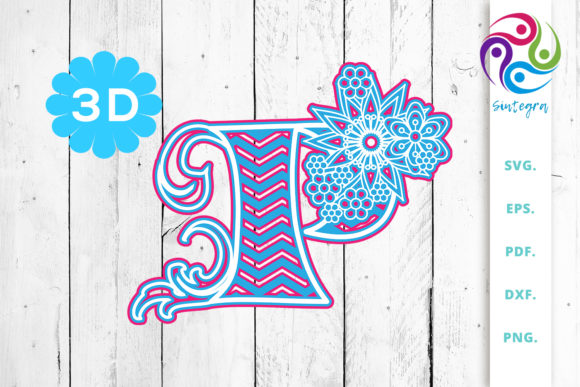 3D Multilayer Floral Chevron Letter P: A Versatile Design Element for Creative Expression