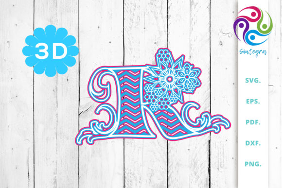 3D Multilayer Floral Chevron Letter R: Where Craft Meets Contemporary Design