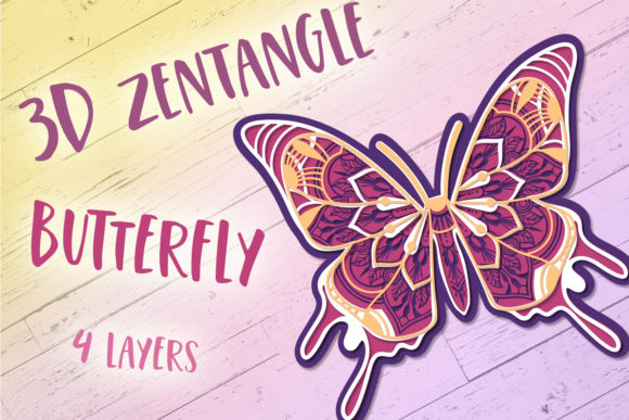 3D Zentangle Butterfly Art