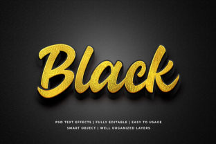 Black Gold 3D Text Effect Mockup: Elevate Branding, Presentations, and Creative Projects with Instant Realism