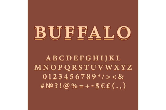 Buffalo Vintage 3D Vector Alphabet Set: Timeless Typography with Dimensional Charm