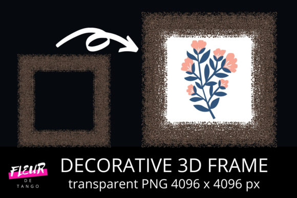 Decorative 3D Square Frame Clipart V.13: When Precision, Style, and Compatibility Align