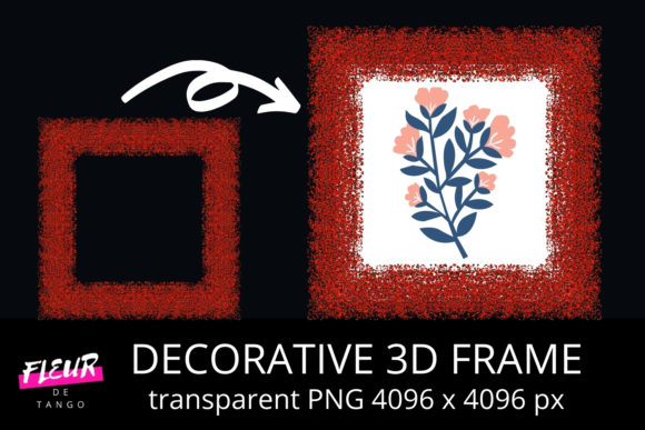 Decorative 3D Square Frame Clipart V.19: A Practical Design Resource for Real-World Projects