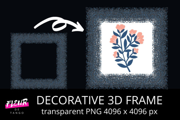 Decorative 3D Square Frame Clipart V.2: A Versatile Design Asset for Creatives and Professionals