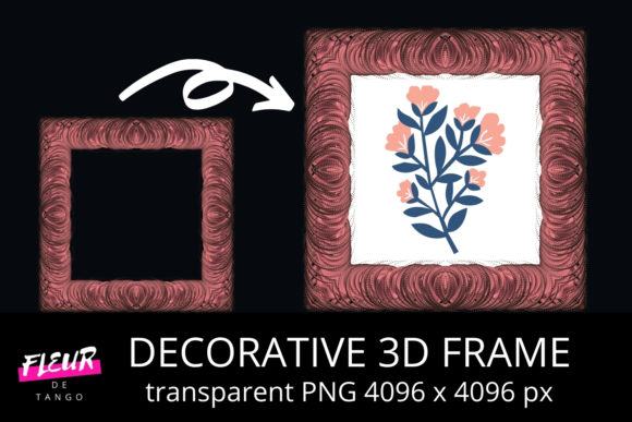 Decorative 3D Square Frame Clipart V.25
