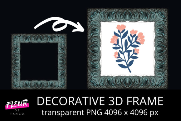 Decorative 3D Square Frame Clipart V.31: A Versatile Design Asset for Modern Creatives