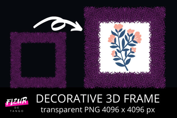 Decorative 3D Square Frame Clipart V.35: Where Design Meets Practicality