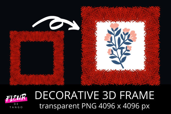 Decorative 3D Square Frame Clipart V.37: A Practical Design Asset for Real-World Projects