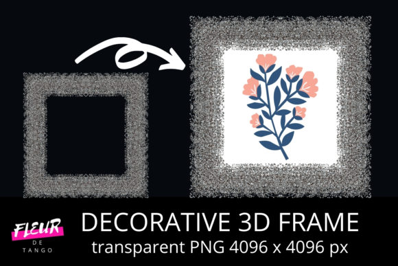 Decorative 3D Square Frame Clipart V.4: A Versatile Visual Anchor for Modern Design Workflows