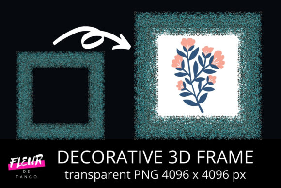 Decorative 3D Square Frame Clipart V.7: A Practical Asset for Visual Consistency and Workflow Efficiency