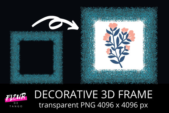 Decorative 3D Square Frame Clipart V.8: A Practical Asset for Visual Consistency