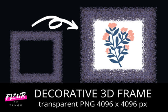 Decorative 3D Square Frame Clipart V.9: Where Practical Design Meets Everyday Creativity