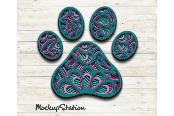 Dog Paw 3D Layered Mandala