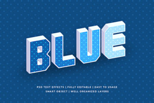Geometric Classic Blue 3D Text Effect