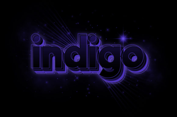 Indigo Text Effect in 3D Style