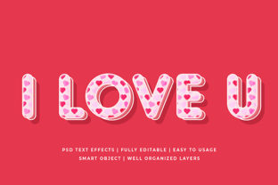 Love Pattern 3D Text Effect Mockup