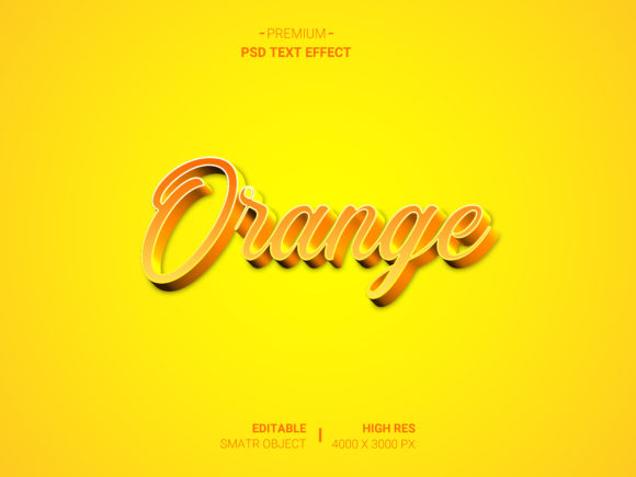 Orange 3D Text Effect