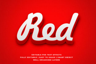 Red Bold Detailed 3D Text Effect Mockup