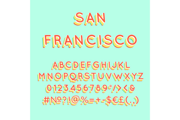 San Francisco Vintage 3D Vector Alphabet: Where Nostalgia Meets Modern Design Flexibility
